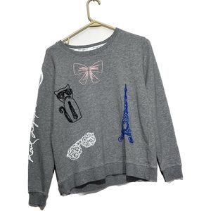 Karl Lagerfeld, Paris, women’s size XS, Crewneck, embroidered, sweatshirt